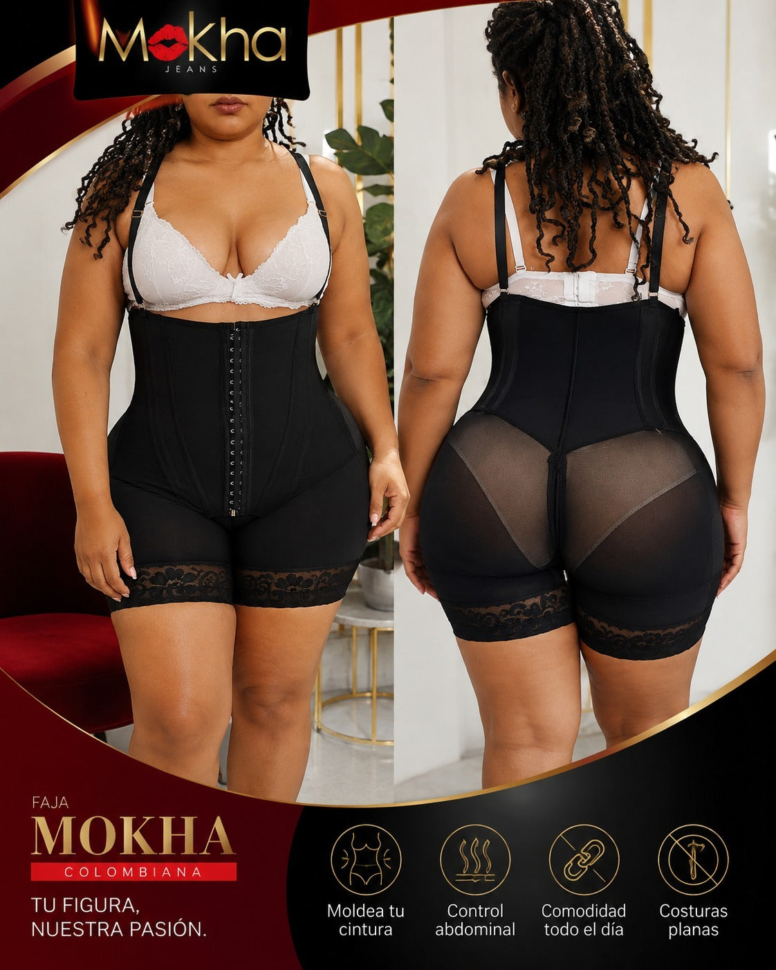 Faja Reloj de Arena Strapless Negra Ref. 9016AL