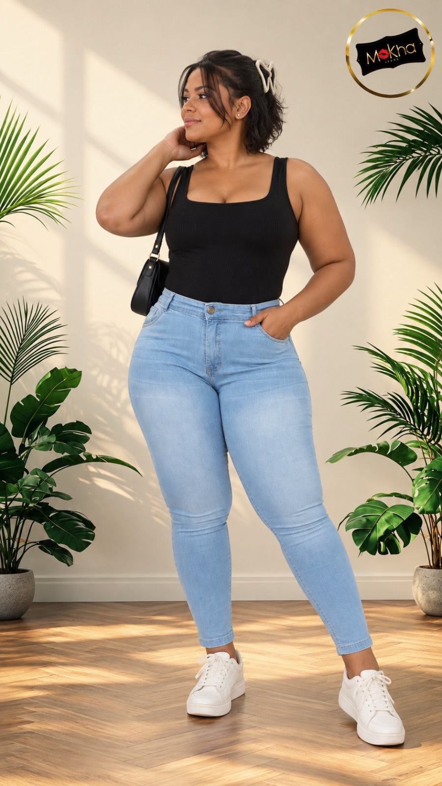 Jean unisex azul claro, vista frontal